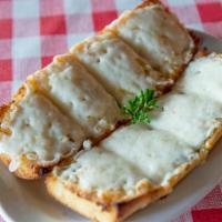 Garlic Cheese Bread · Our delicious garlic toast with melted mozzarella cheese.