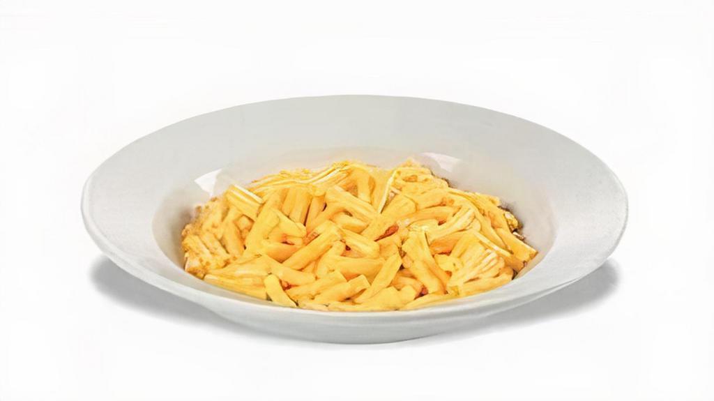 Mac & Cheese · Warm and comforting Mac 'n Cheese in a kid-sized portion. It is served with a choice of 1 Veggie and 1 Fruit, and a Dip or Dressing is served on the side. All Kids Works menu items are served with a Juice Box.
