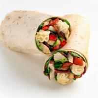 Roasted Turkey Club Wrap · Our Roasted Turkey Club wrap starts on a flour tortilla with a recommended base of Romaine/I...