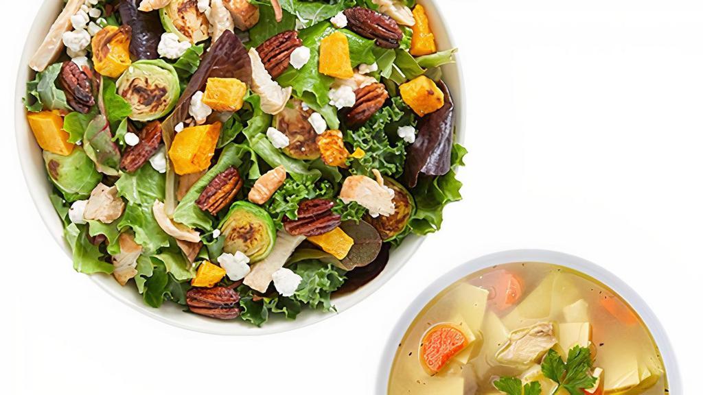 Salad / Soup · Create your own style with your choice of any half salad and small soup. Upgrade soup size for an additional charge. 90-960 cal.