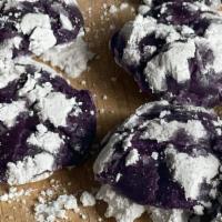 Ube Crinkle Cookies · Ube (purple yam) cookies made with ube halaya (a Filipino jam made of ube).  5pcs