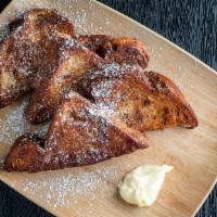 Deep Fried French Toast · Topped with powder sugar.