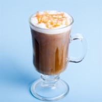 Iced Caramel Macchiato · Freshly pulled single or double shot of espresso with a small amount of milk, foam and vanil...