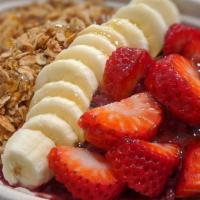 Acai Bowl (Breakfast) · Acai Berry Blend - Banana - Strawberry - Granola - Honey