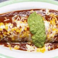 Super Deluxe · Lettuce, rice, beans, choice of meat. Wet with melted cheese, guacamole and sour cream.