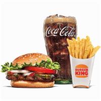 Whopper Jr. Meal · Our Whopper Jr. Sandwich features one savory flame-grilled beef patty topped with juicy toma...