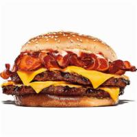 Bacon King Sandwich · Our Bacon King Sandwich features two 1/4 lb* savory flame-grilled beef patties, topped with ...