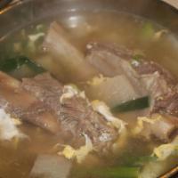 Galbi Tang Soup갈비탕 · Soup with beef short rib in beef broth. Meaty soup. glassnoodle upon request