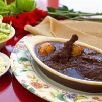 Doro Wot · Freshly made chicken stew with vegetables, hard boiled eggs, and house spices