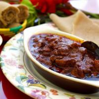  Chicken Awaze Tibes · Tender chunks of lean chicken marinated with Awaze curry sauce, garlic, jalapeño, onion, and...