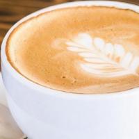 Latte · Organic, Fair Trade, Medium roast Colombian Excelso Espresso, your choice of milk, and a dol...