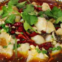 Sichuan Fish Filet In Hot Chili Oil · (四川水煮鱼）Spicy.