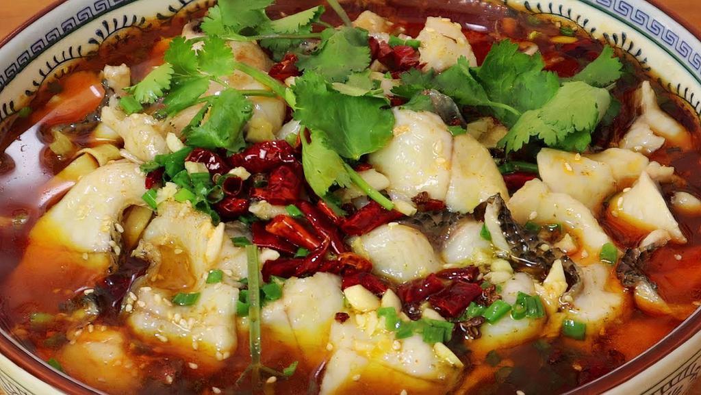 Sichuan Fish Filet In Hot Chili Oil · (四川水煮鱼）Spicy.