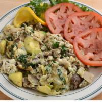 Fireman'S Breakfast · Egg whites scrambled with ground turkey burger, spinach, mushrooms, and avocado. Served with...