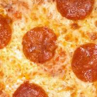 Papa Pepperoni Pizza · Red sauce, Mozzarella, pepperoni.