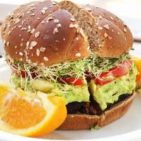 Burger  · Your choice of: garden, black bean or mushroom patty with avocado, lettuce, tomato & mayonna...
