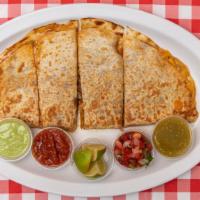 Quesadilla (1) · Choose your protein, toppings, sauce and enjoy!