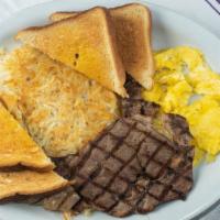 #7. Steak & Eggs · Hash browns and toast.