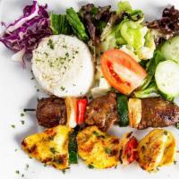 Kabob Combo · One skewer tenderloin kabob and traditional Greek Gyros