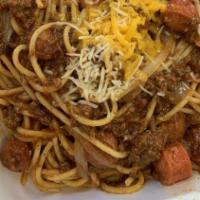 Spaghetti With Meatballs · With mixed green salad and garlic bread.