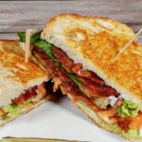 Blt · Bacon, lettuce, tomato, and light mayo on grilled french bread.