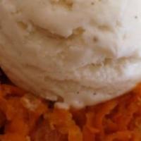 Carrot Halwa & Ice Cream · Carrots, Milk, Nuts, Clarified Butter with Vanilla Ice Cream
