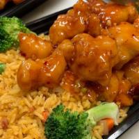 General Tso'S Chicken Platter · Crispy chunks of chicken sauteed with steamed broccoli in a special tangy sauce. Served with...