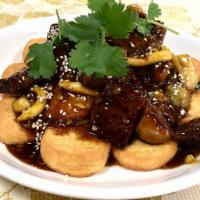 Steak With Japanese Tofu In House Special Sauce · 