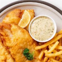 Fish & Chips · Golden fried cod fish served with french fries and tartar sauce
