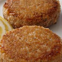 Crab Cakes · Golden crusted & lightly fried crab cakes.