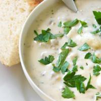 Clam Chowder Bowl · Served with garlic baguette