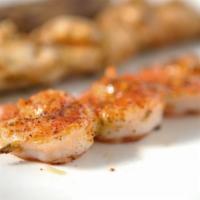 Two Shrimp Skewers With One Side · Two Shrimp skewers and your choice of one side