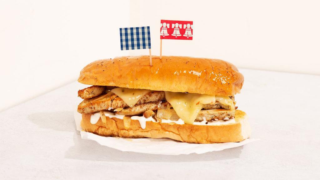 Chicken Cheesesteak · Chicken sandwich with grilled onions and your choice of cheese.