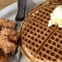 Chicken And Waffle · A crispy deep-fried chicken breast, served with two homemade waffles, butter and syrup or tw...