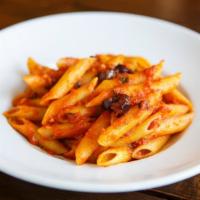 Penne Arrabbiata · Spicy. Our spicy marinara with Kalamata olives and garlic.