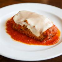 Lasagna · Meaty bolognese and fresh ricotta smothered in our marinara and topped with melted mozzarella.