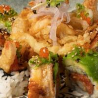 Douzo Roll  · Spicy. Spicy Tuna, Shrimp Tempura, Fresh Water Eel, Avocado, Fried Onion