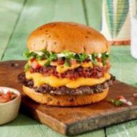 Double Chorizo Cheeseburger · Certified Angus Beef, V&V Supremo® spicy all-natural pork chorizo, house-made jalapeño pico ...