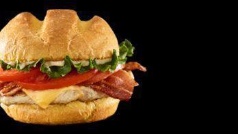 Bacon Smash® Turkey Burger · 630 calories. Turkey burger, American cheese, applewood smoked bacon, lettuce, tomatoes, may...