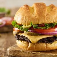 Classic Black Bean Burger · Black bean patty, American cheese, lettuce, tomato, ketchup, onion, pickles and smash sauce ...