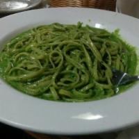 Linguini Al Pesto · An aromatic pesto sauce of fresh basil, garlic, pine nuts, and olive oil.