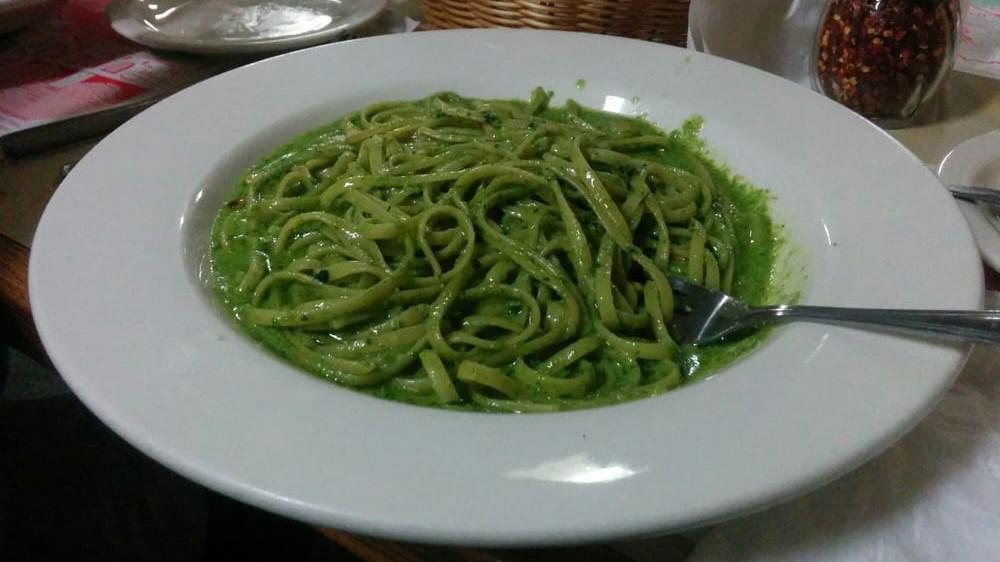 Linguini Al Pesto · An aromatic pesto sauce of fresh basil, garlic, pine nuts, and olive oil.
