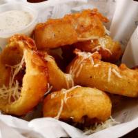 Onion Rings · Beer-battered, parmesan and ranch.