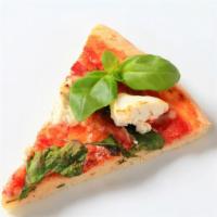 Margarita Pizza Slice · A classic pizza slice with delicious tomatoes, fresh basil and garlic.