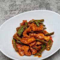 Chef Special Dry Curry Shrimp Or Swai     · Shrimp or swai with string beans, red bell pepper, okra, fresh turmeric, curry leaf, ginger,...