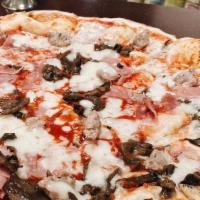 Stria Pizza · Pizza dough, no sauce, with garlic, oregano, and olive oil.