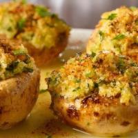 Stuffed Mushrooms · Spinach, Garlic, Seasoned Breadcrumbs