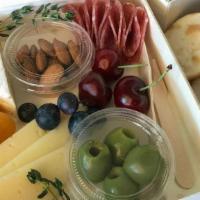Personal Cheese Box  · Comes with: Brie, Manchego, sharp cheddar, olives, nuts, dried fruit, seasonal fresh fruit, ...
