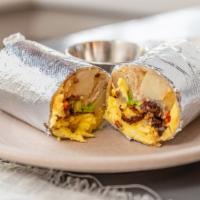 Breakfast Burritos · Mexican: chorizo, potatoes, eggs. Californian: bacon, avocado, eggs. Americano: ham, cheese,...