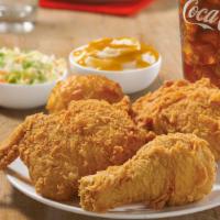 3 Piece Mixed Chicken Combo · Three pieces of Mixed Chicken with two regular sides, one Honey-Butter Biscuit, and a regula...
